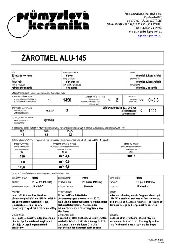 661m-klej ŻARTMEL szamot 145 wiaderko 6 kg