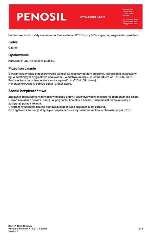 699m-uszczelniacz Uszczelniacz kominkowy Sealant +1500